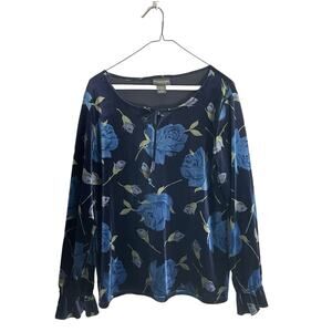 Y2K‎ Velvet Floral Top M
